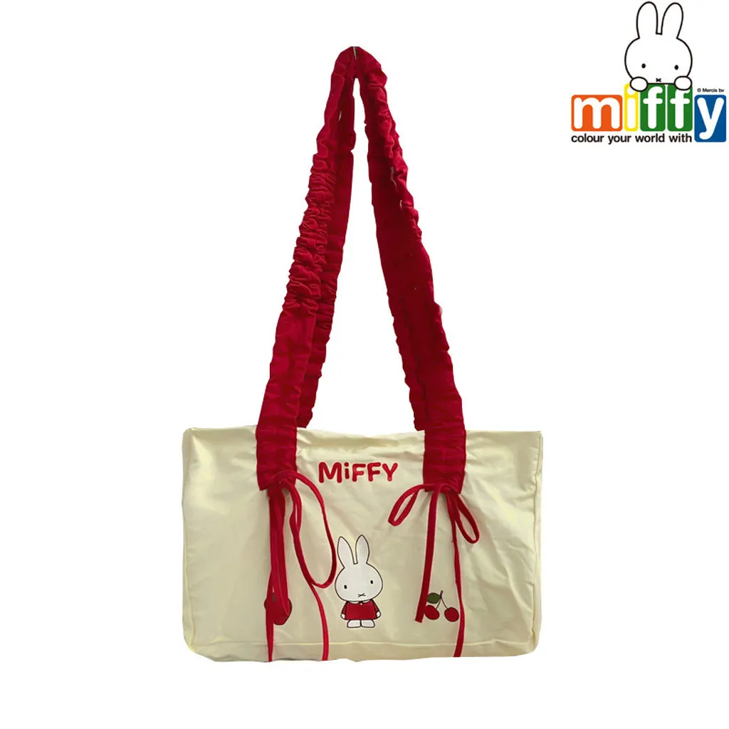 Miffy Official Drawstring Pleated Shoulder Tote Bag - Large Canvas Bag - Image 5